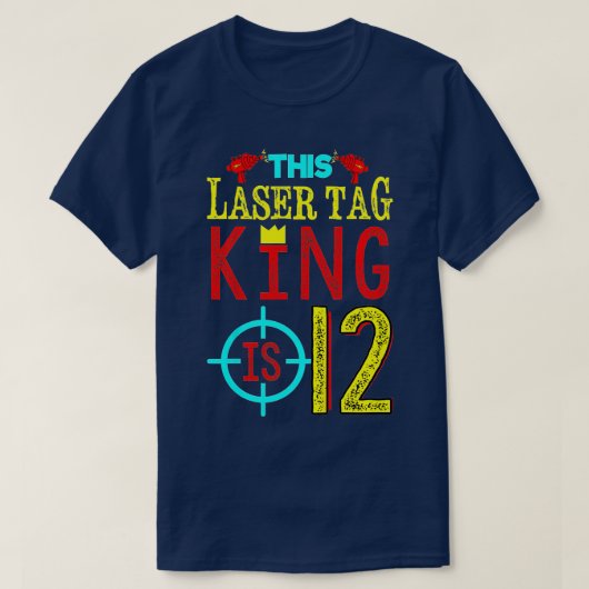Kinder 12e verjaardag Deze laserkoning is 12 jaar T-shirt (Design voorkant)