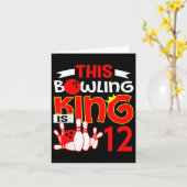 Kinder 12e verjaardag grafiek - Deze bowlingkoning Kaart (Gele Bloem)