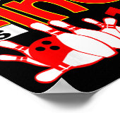 Kinder 12e verjaardag grafiek - Deze bowlingkoning Poster (Hoek)