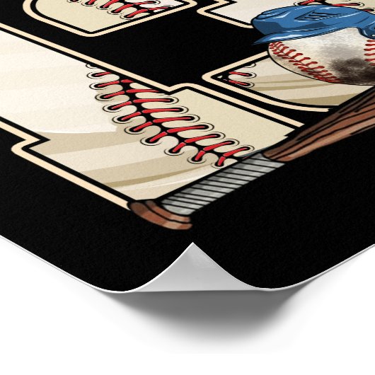 Kinder 13e verjaardag Baseball Boy Dertien jaar ou Poster (Hoek)