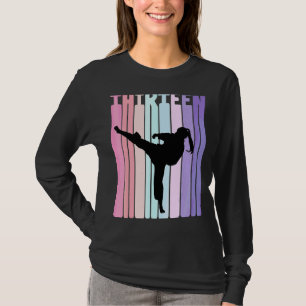 Kinder 13e verjaardag Retro Taekwondo Karate Girls T-shirt