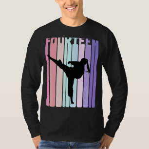 Kinder 14e verjaardag Retro Taekwondo Karate Girls T-shirt