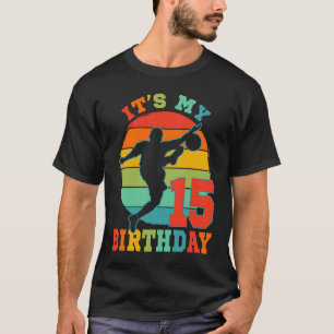 Kinder 15 jaar oud voetbal Het is mijn verjaardags T-shirt