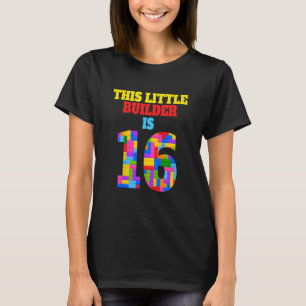 Kinder 16e verjaardag 16 jaar oude bouwer Jongen M T-shirt