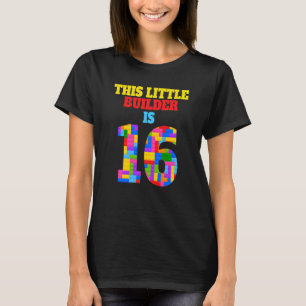 Kinder 16e verjaardag 16 jaar oude bouwer Jongen M T-shirt
