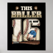 Kinder 16e verjaardag Baseball Boy 61 jaar oud Poster (Voorkant)
