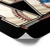 Kinder 17e verjaardag Baseball Boy zeventien jaar  Poster (Hoek)