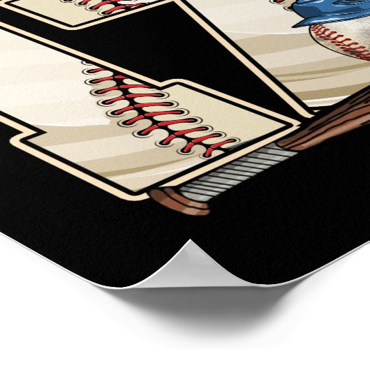 Kinder 17e verjaardag Baseball Boy zeventien jaar  Poster (Hoek)