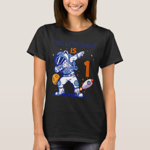Kinder 1 jaar oud astronaut Space Planet 1st Birth T-shirt