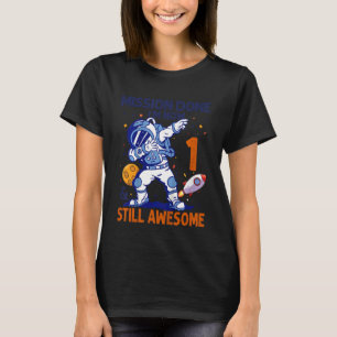 Kinder 1 jaar oud astronaut Space Planet 1st Birth T-shirt