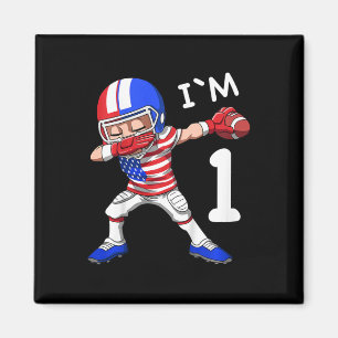 Kinder 1 Verjaardag Amerikaans Football Dabbing 1 Magneet
