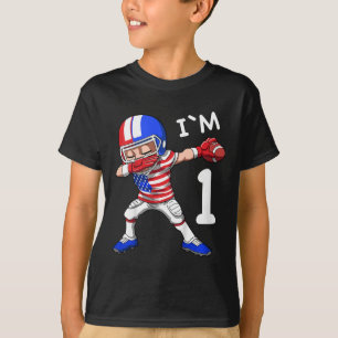 Kinder 1 Verjaardag Amerikaans Football Dabbing 1  T-shirt
