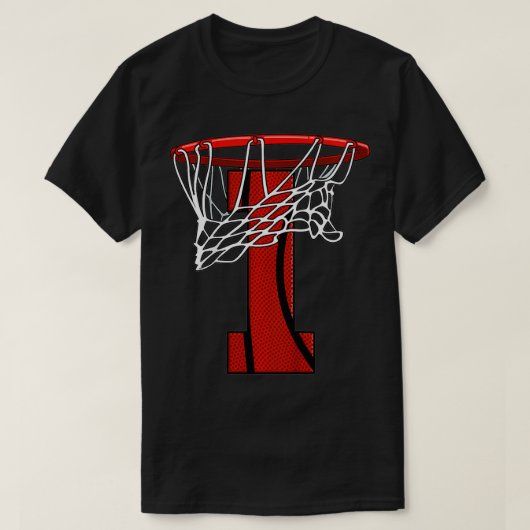 Kinder 1e Basketball Birthday Basketball en Stree T-shirt (Design voorkant)