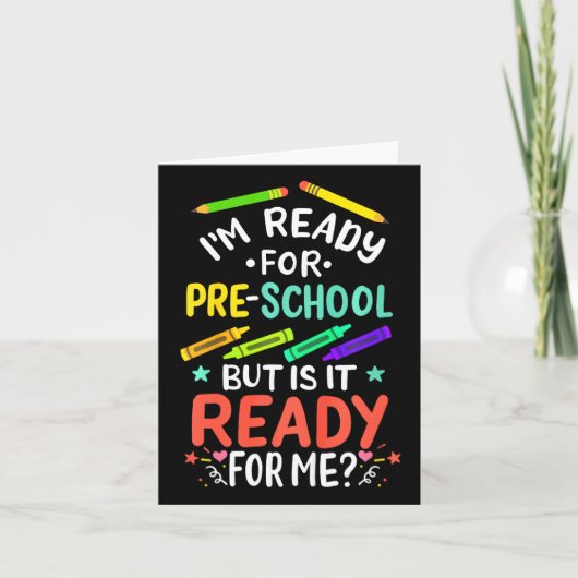 Kinder 1e dag van de kleuterschool Pre-K eerste da Kaart (Voorkant)