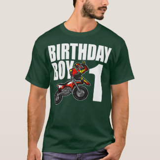 Kinder 1e Dirt Bike Verjaardagsfeestje Motorcross  T-shirt