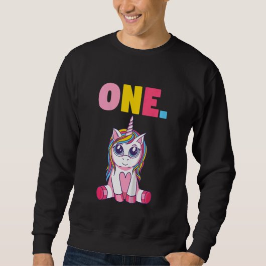 Kinder 1e kind Birthday Unicorn Trui (Voorkant)