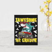 Kinder 1e klas Monster Truck Dinosaur Megalodon Sh Kaart (Gele Bloem)