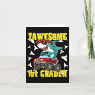 Kinder 1e klas Monster Truck Dinosaur Megalodon Sh Kaart