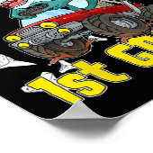 Kinder 1e klas Monster Truck Dinosaur Megalodon Sh Poster (Hoek)