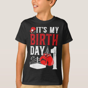 Kinder 1e Verjaardag Boksen Jongen 1 Jaar Oud Boks T-shirt