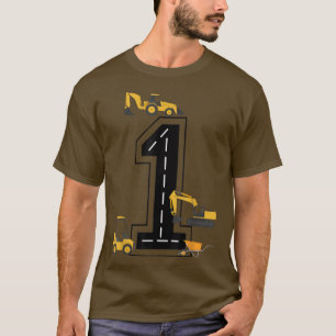 Kinder 1e verjaardag Crane Excavator Truck 1 jaar  T-shirt