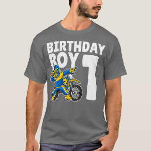 Kinder 1e verjaardag Dabbing Motocross Bike Boy 1  T-shirt