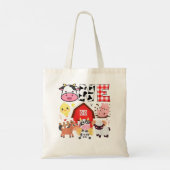 Kinder 1e verjaardag Een jaar oud Boerderij thema Tote Bag (Achterkant)