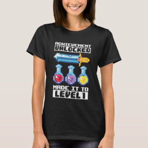 Kinder 1e Verjaardag Gaming Pixel Art Achievement  T-shirt