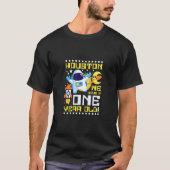 Kinder 1e verjaardag Houston We hebben een jaar ou T-shirt (Voorkant)