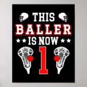 Kinder 1e Verjaardag Lacrosse Een jaar oude Lacros Poster (Voorkant)