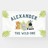 Kinder 1e Verjaardag Schattige Wild One Boy Spandoek (Horizontaal)