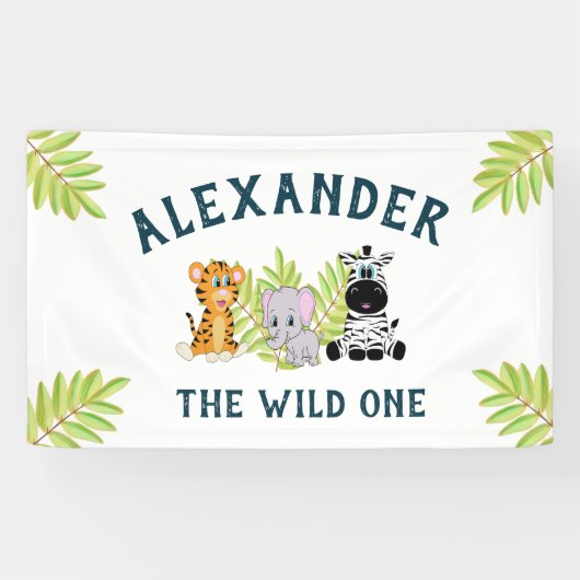 Kinder 1e Verjaardag Schattige Wild One Boy Spandoek (Horizontaal)