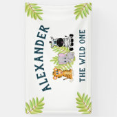 Kinder 1e Verjaardag Schattige Wild One Boy Spandoek (Verticaal)