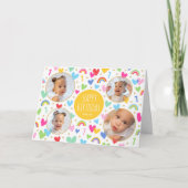 Kinder 1e Verjaardag Schattigee Regenboog Foto Har Kaart (Voorkant)