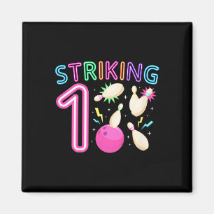 Kinder 1e Verjaardagsfeest Bowling Girl 1 Jaar Oud Magneet
