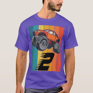 Kinder 2 jaar monsterwagen t-shirt