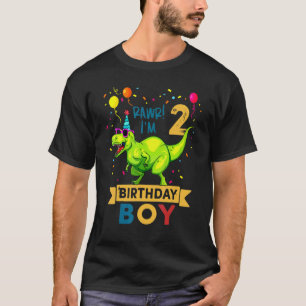 Kinder 2 jaar oud 2e verjaardag jongen Rex Dinosau T-shirt