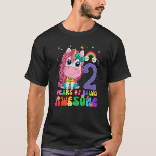 Kinder 2 jaar oud 2e verjaardag meisje prinses uni t-shirt