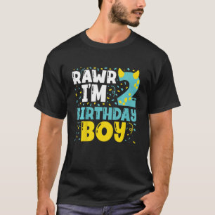 Kinder 2 Jaar Oud 2e Verjaardags Jongen Dinosaurus T-shirt