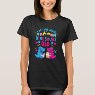 Kinder 2 jaar oud ben ik zo veel dinosaurussen oud t-shirt