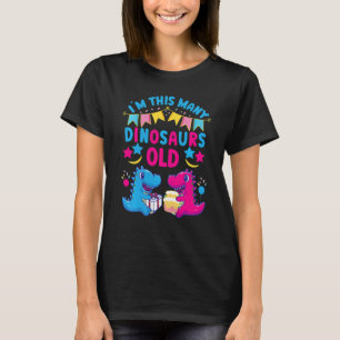 Kinder 2 jaar oud ben ik zo veel dinosaurussen oud t-shirt