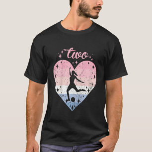 Kinder 2 jaar oud Cute Soccer Birthday Girl 2nd B T-shirt