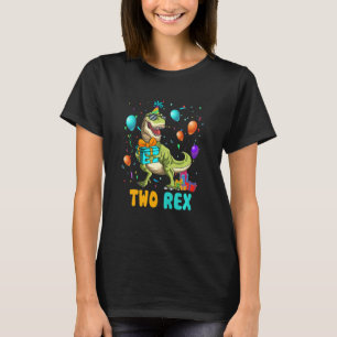 Kinder 2 jaar oud Dinosaur Birthday 2e Rex Dino Sa T-shirt