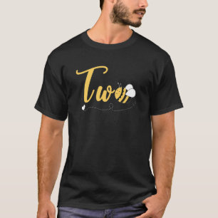 Kinder 2 Jaar Oud Meisje Bijen Thema 2e Verjaardag T-shirt