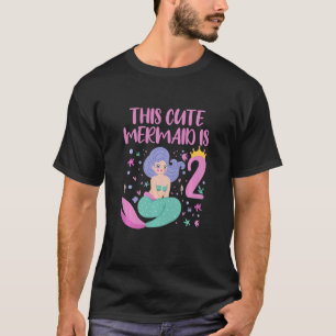Kinder 2 jaar oud meisje Mermaid 2e verjaardag mei T-shirt