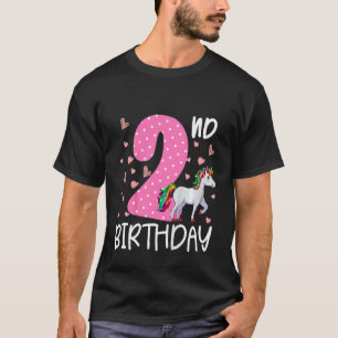 Kinder 2 jaar oud meisjes eenhoorn 2e verjaardag t-shirt