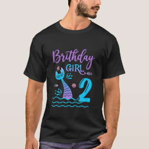 Kinder 2 Jaar Oud Zeemeermin staart 2e Verjaardag  T-shirt