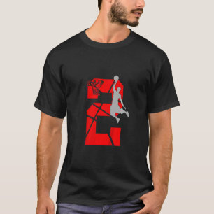 Kinder 2 jaar oude 2e Basketball BirthdayThema T-shirt