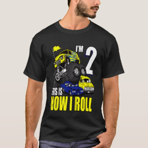 Kinder 2 jaar oude 2e verjaardag Monster van vrach T-shirt