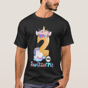 Kinder 2 jaar oude Geweldige Unicorn-meisjes 2e ve T-shirt